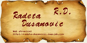 Radeta Dušanović vizit kartica